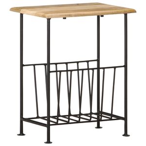 vidaXL Magazine Rack 40x30x50 cm Solid Mango Wood and Steel