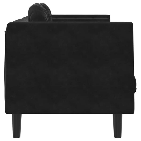 vidaXL Sofa with Cushions 2-Seater Black Velvet