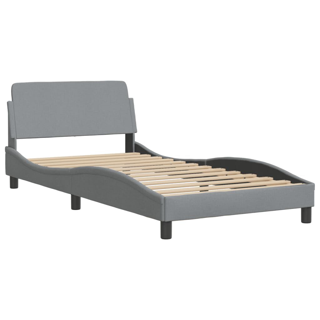 vidaXL Bed Frame without Mattress Light Grey 100x203 cm Fabric