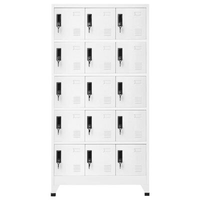 vidaXL Locker Cabinet White 90x40x180 cm Steel