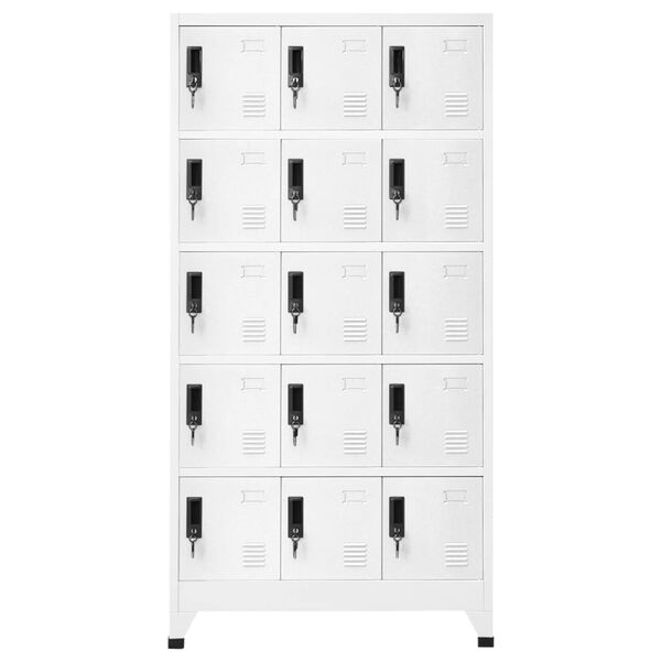 vidaXL Locker Cabinet White 90x40x180 cm Steel