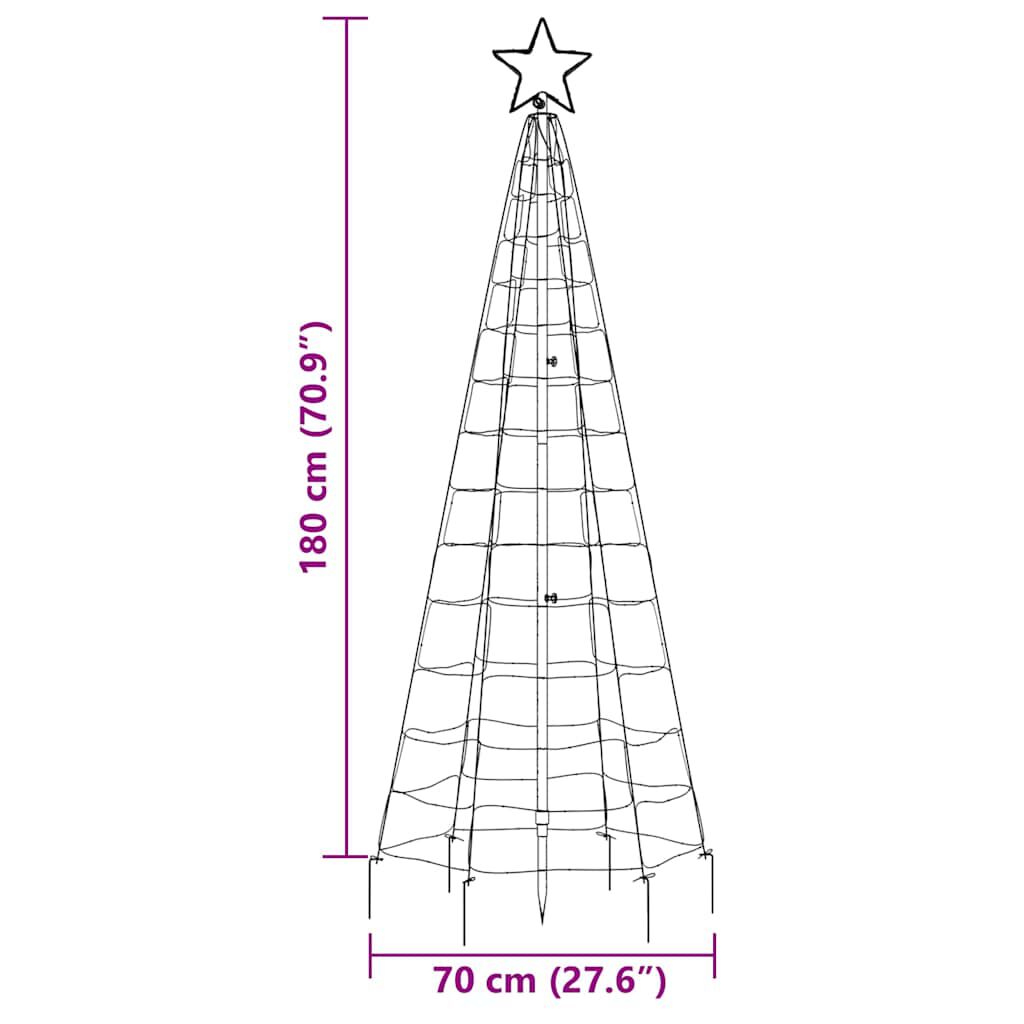 vidaXL LED Christmas Tree with Spikes 220 LEDs Warm White 180 cm