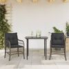 vidaXL 3 Piece Bistro Set with Cushions Grey Poly Rattan