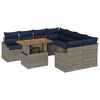 vidaXL Garden Dining Set with Cushion 9 pcs Grey and Navy