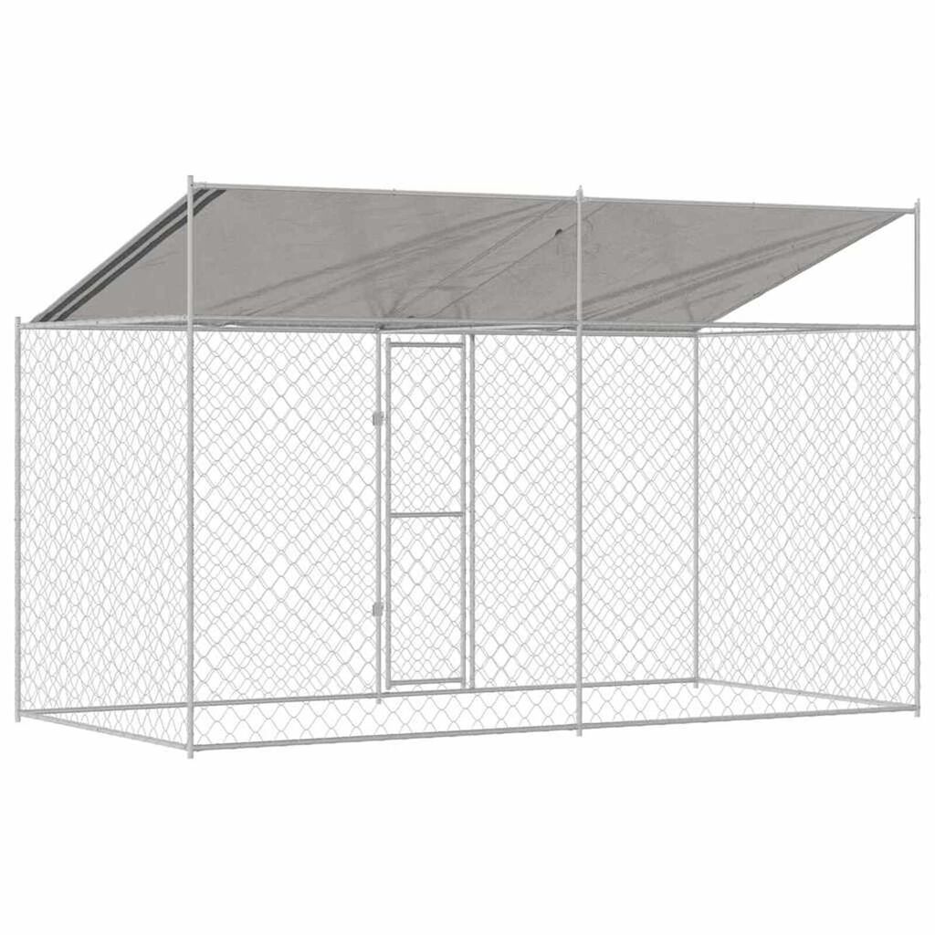 Dog Cage Silver 400 x 200 x 256 cm Galvanised Steel