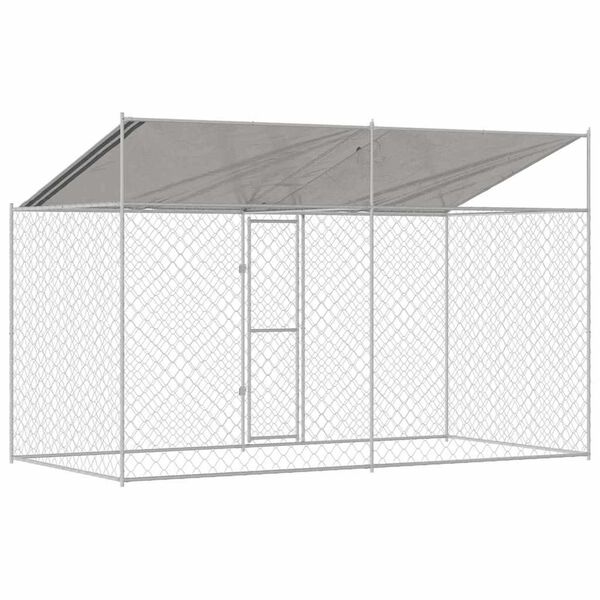 Dog Cage Silver 400 x 200 x 256 cm Galvanised Steel