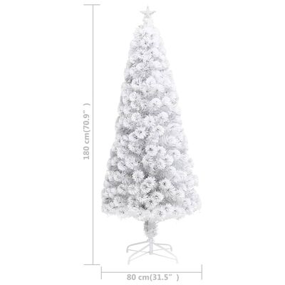 vidaXL Artificial Pre-lit Christmas Tree White 180 cm Fibre Optic