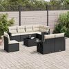 vidaXL 9 Piece Garden Sofa Set with Cushions Black Poly Rattan