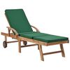 vidaXL Sun Loungers with Cushions 2 pcs Solid Teak Wood Green