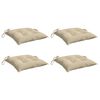 vidaXL Chair Cushions 4 pcs Beige 40x40x7 cm Oxford Fabric
