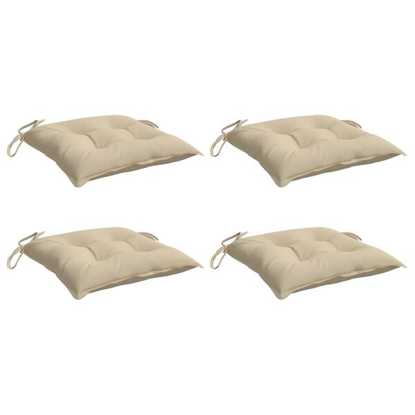 vidaXL Chair Cushions 4 pcs Beige 40x40x7 cm Oxford Fabric