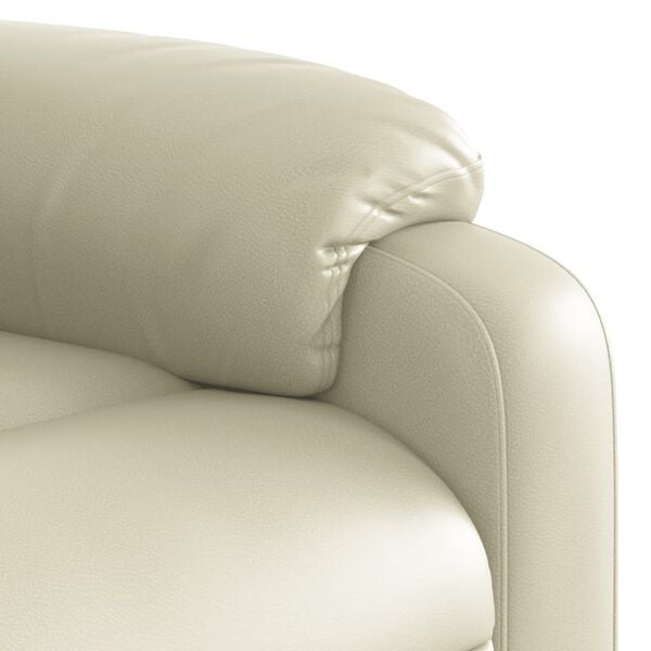 vidaXL Stand up Massage Recliner Chair Cream Faux Leather