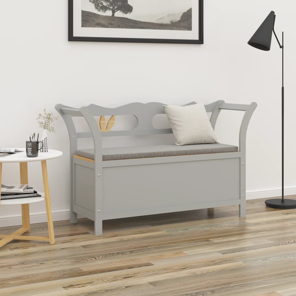 vidaXL Bench Grey 107x45x75.5 cm Solid Wood Fir