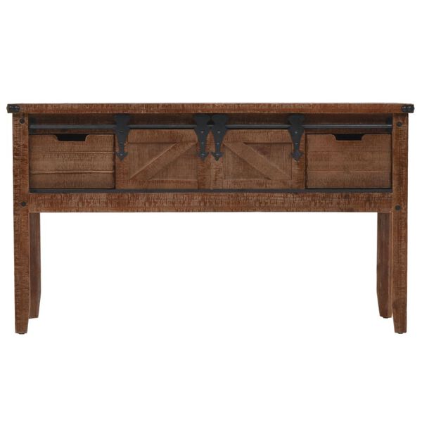 vidaXL Console Table Solid Fir Wood 131x35.5x75 cm Brown