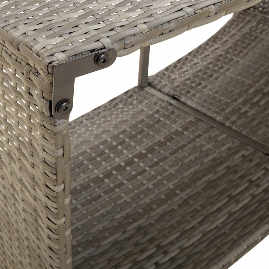 vidaXL Storage Shelves 2 pcs Grey Poly Rattan