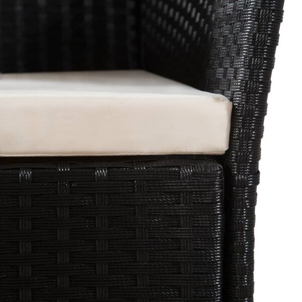 vidaXL 7 Piece Outdoor Dining Set Poly Rattan Black and Brown