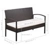 vidaXL 5 Piece Garden Lounge Set with Cushions Poly Rattan Brown