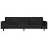 vidaXL 2-Seater Sofa Bed with Two Pillows Black Velvet