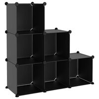 vidaXL Storage Cube Organiser with 6 Cubes Black PP