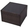 vidaXL 5 Piece Garden Lounge Set with Cushions Poly Rattan Brown