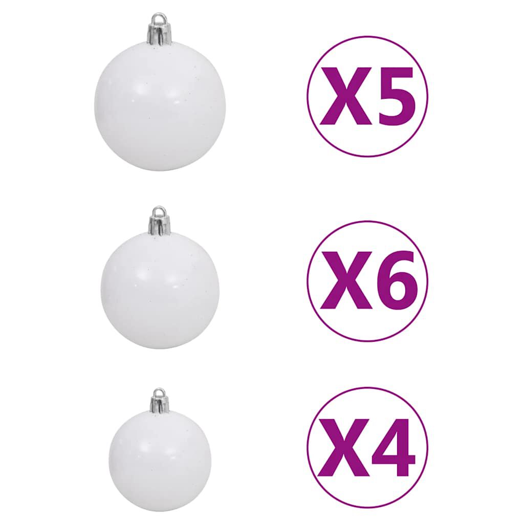 vidaXL Slim Pre-lit Christmas Tree with Ball Set&Flocked Snow Green 120cm