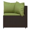 vidaXL Garden Corner Sofas with Cushions 2 pcs Brown Poly Rattan