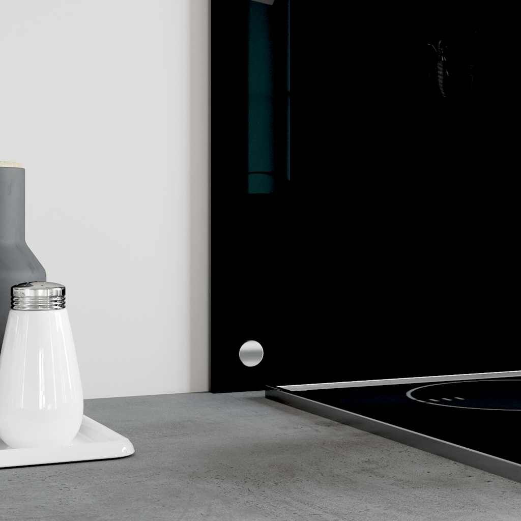 vidaXL Kitchen Backsplash Black 70 x 50 cm Tempered Glass