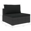 vidaXL 9 Piece Garden Lounge Set with Cushions Poly Rattan Black