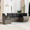 vidaXL 5 Piece Garden Sofa Set with Cushions Grey Poly Rattan