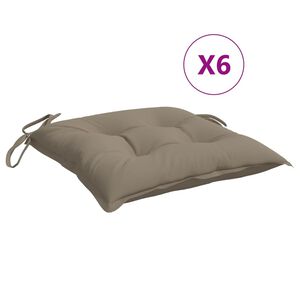 vidaXL Chair Cushions 6 pcs Taupe 40x40x7 cm Oxford Fabric
