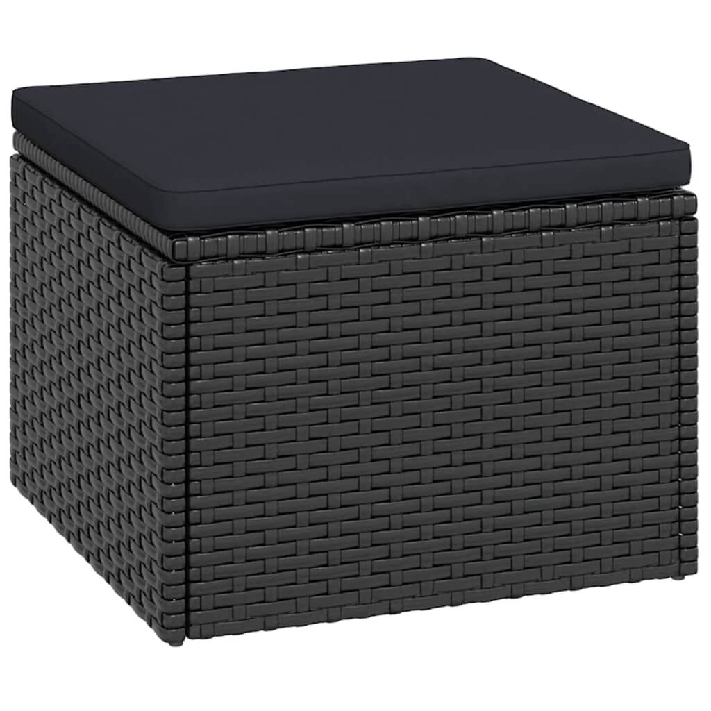 vidaXL Garden Lounge Set Black Poly Rattan