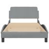 vidaXL Bed Frame "Dover" Light Grey 100x190 cm Fabric