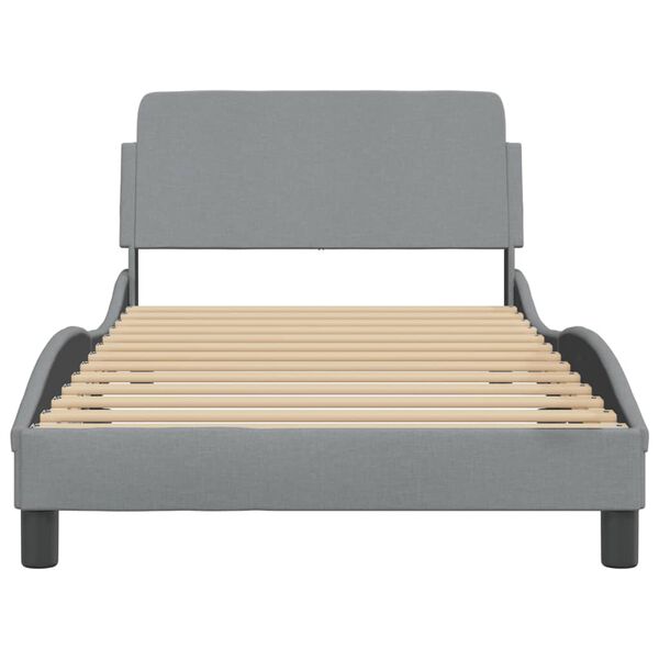 vidaXL Bed Frame "Dover" Light Grey 100x190 cm Fabric