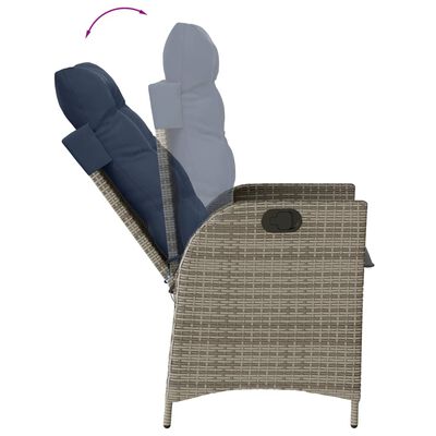 vidaXL 9 Piece Garden Dining Set with Cushions Grey Poly Rattan