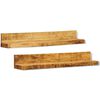 vidaXL Display Shelf 2 pcs Solid Wood Wall-Mounted