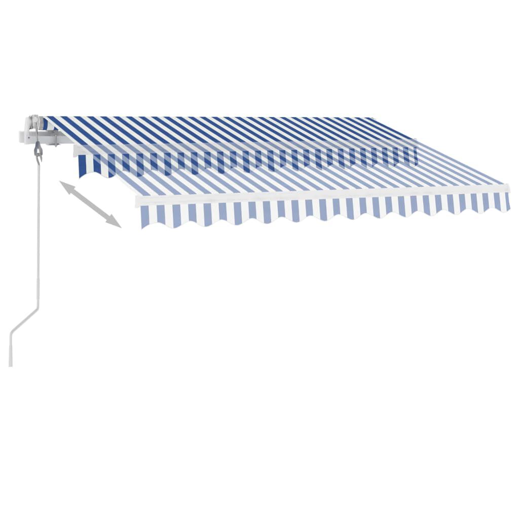 vidaXL Freestanding Automatic Awning 300x250cm Blue/White