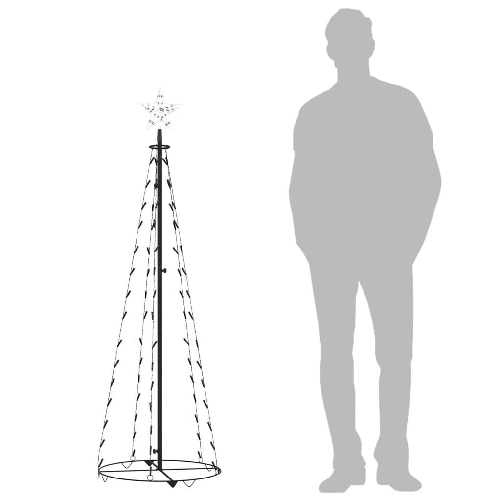 vidaXL Christmas Cone Tree Colourful 84 LEDs Decoration 50x150 cm
