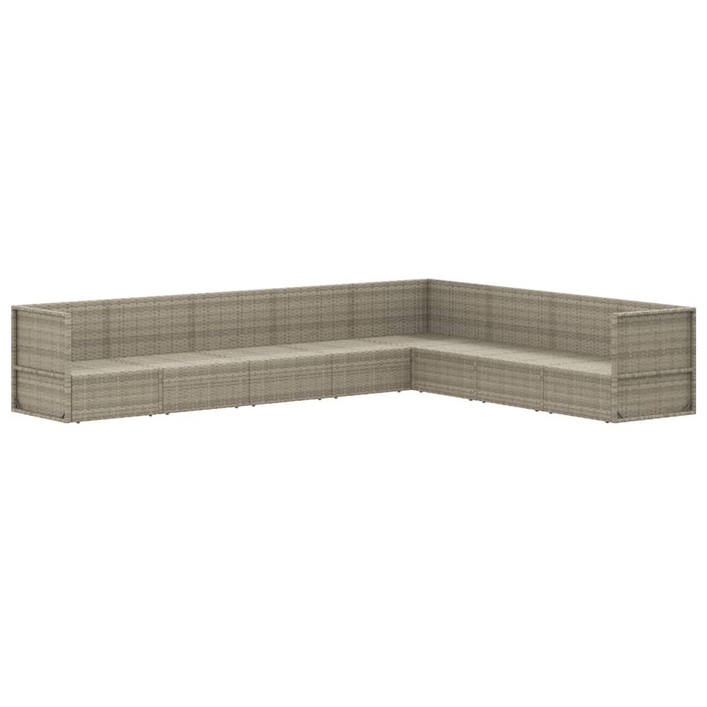 vidaXL 8 Piece Garden Lounge Set with Cushions Grey Poly Rattan