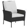 vidaXL Garden Chair with Footstool Black Poly Rattan