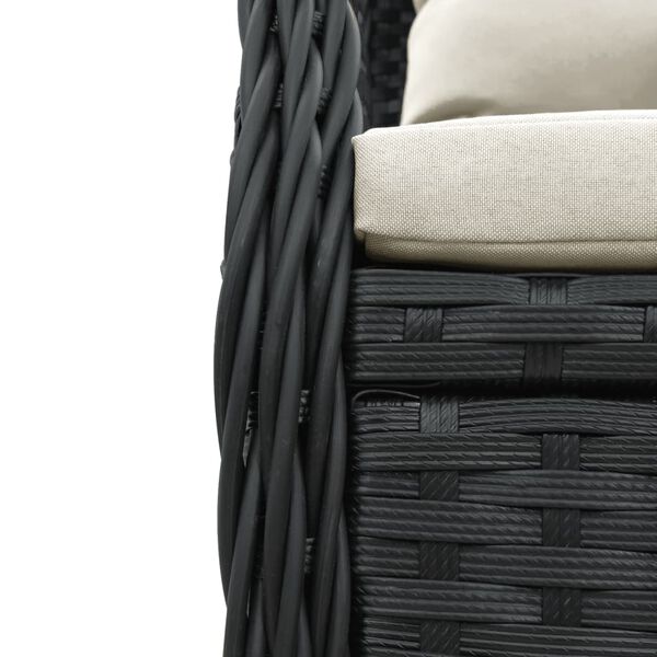 vidaXL Reclining Garden Chairs 2 pcs Black Poly Rattan