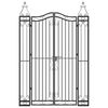vidaXL Garden Gate Black 121x8x180 cm Wrought Iron