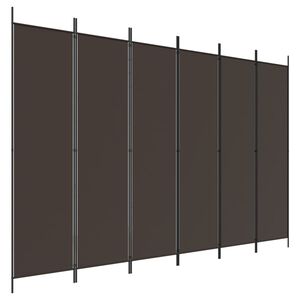 vidaXL 6-Panel Room Divider Brown 300x200 cm Fabric