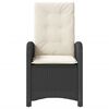 vidaXL Reclining Garden Chair with Cushions Black Poly Rattan