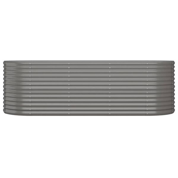 vidaXL Garden Raised Bed Powder-coated Steel 224x80x68 cm Grey