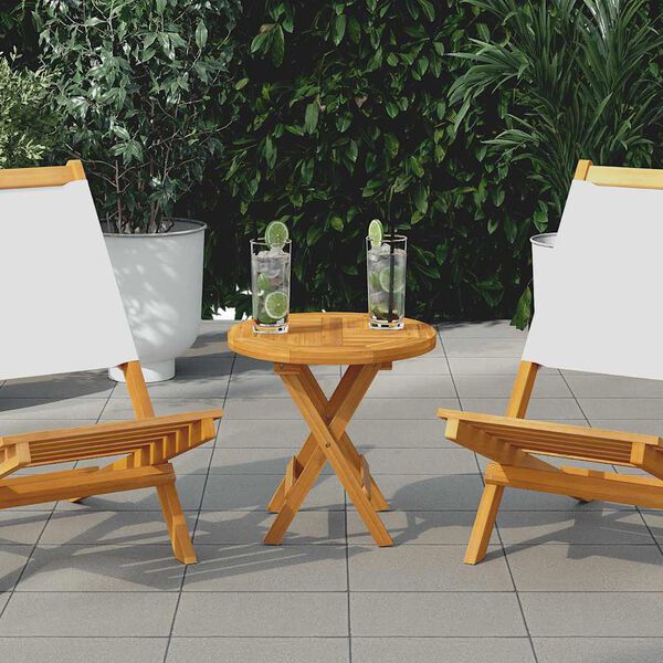 vidaXL Table Top Solid Teak Wood Round 2.5 cm 40 cm