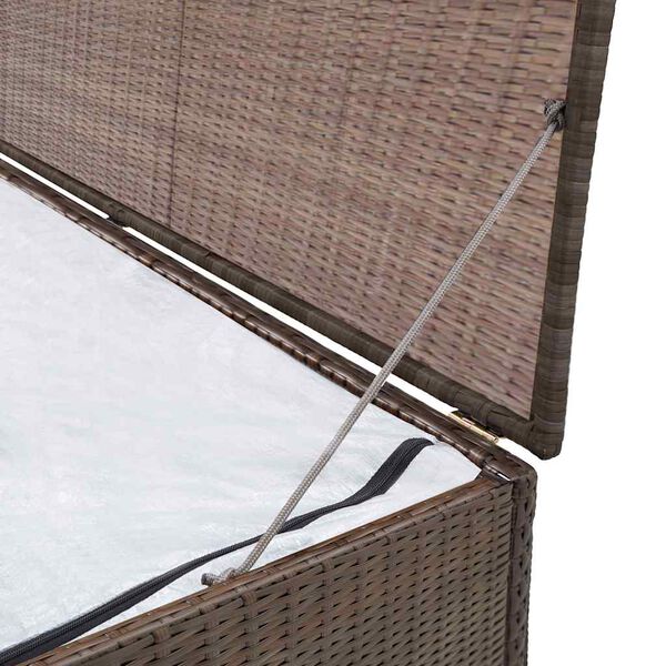 vidaXL Garden Storage Box Brown 120x50x60 cm Poly Rattan