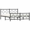 vidaXL Metal Bed Frame without Mattress with Footboard Black 150x200cm