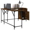 vidaXL Desk Smoked Oak 141x141x75 cm Engineered Wood