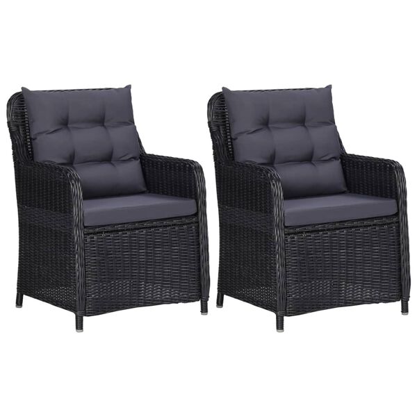 vidaXL 3 Piece Garden Dining Set Black