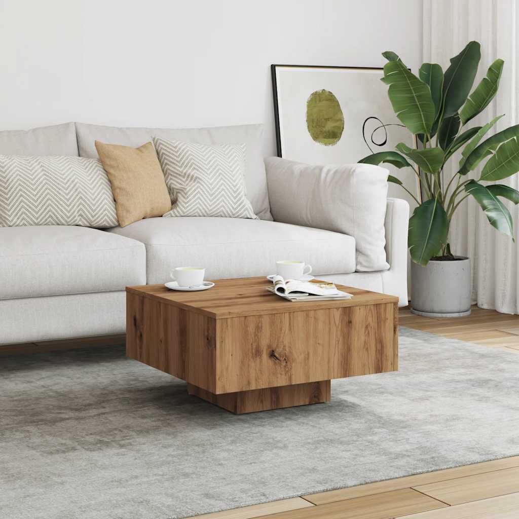 vidaXL Coffee Table Artisan Oak 60x60x31.5 cm Engineered Wood